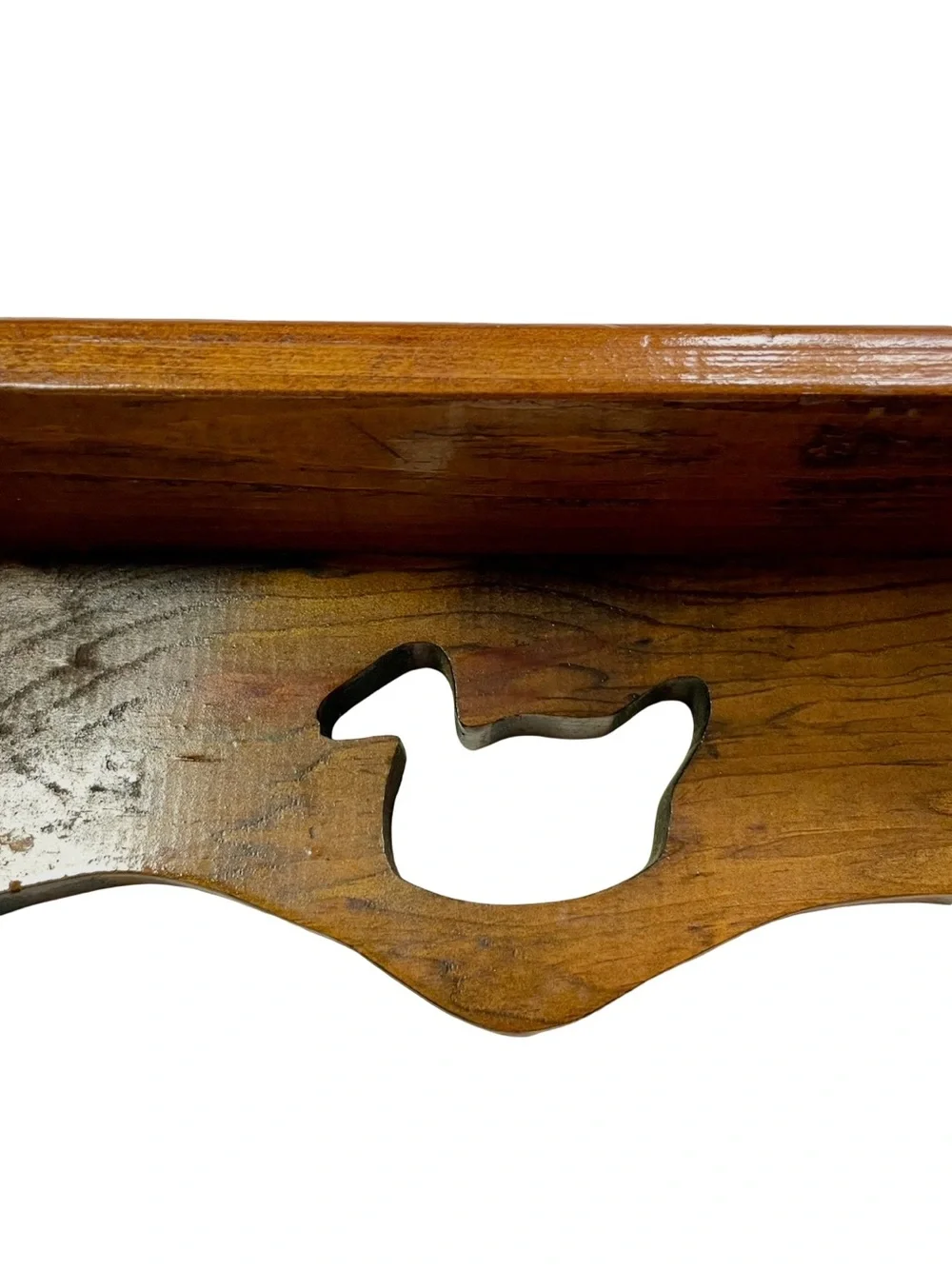 Vintage Solid Wood Duck Wall Shelf Country Farmhouse Rustic Decor Missing 1 Peg
